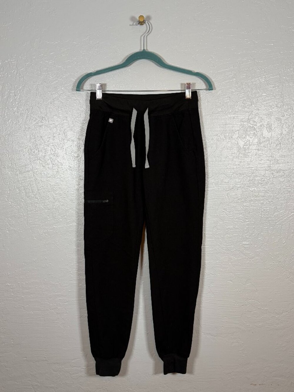 Figs Women XXS Black Zamora Jogger Scrub Pants Yoga Waistband Pockets Drawstring